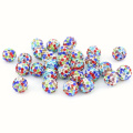 Atacado 4mm-18mm Multic Cor com Argila Branca Shamballa Rhinestone Pave Grânulos De Cristal para Fazer Jóias, IB00198